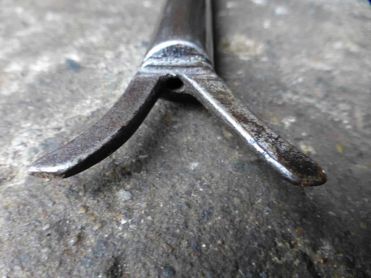 Antique Polished Steel Fireplace Blow Poke, 19th Century at 1stDibs