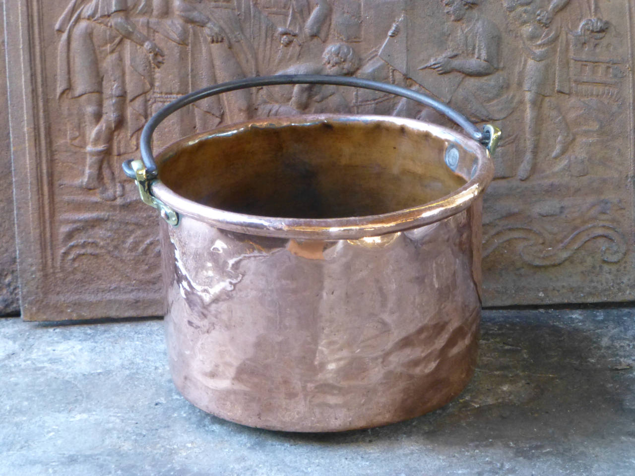 Polished copper with wrought iron handle