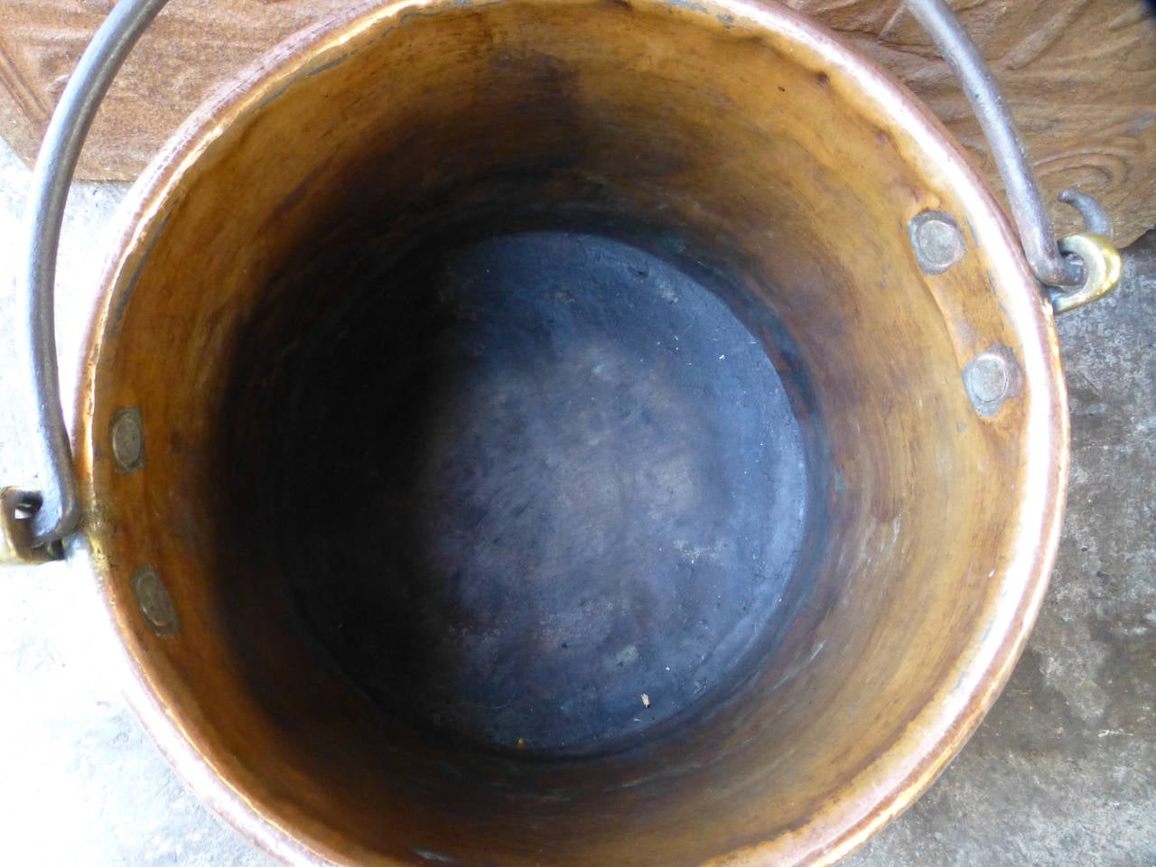 18th Century Polished Copper Log Bin - Log Basket 1