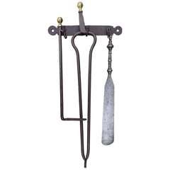 Antique 18th C. Fireplace Tools Set and Hanger