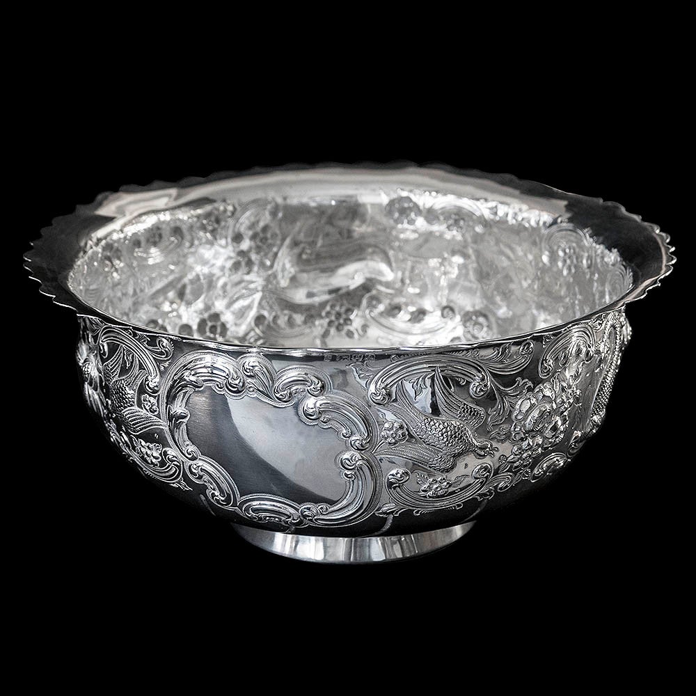 Antique English Sterling Silver Edwardian Rose Bowl In Excellent Condition For Sale In London, GB