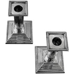 Antique English Sterling Silver Victorian Candlesticks