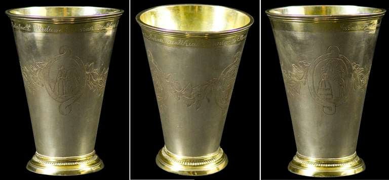 Antique Silver Gilt Beaker In Excellent Condition For Sale In London, GB