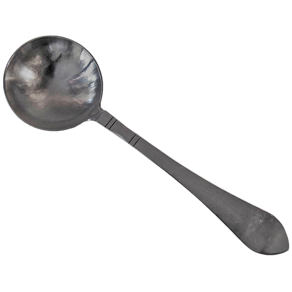 Georg Jensen Sterling Silver Antik Pattern Soup Spoon For Sale