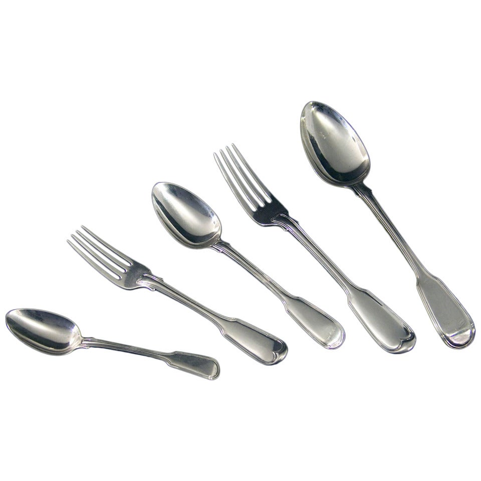 Antique English Silver Flatware For Sale