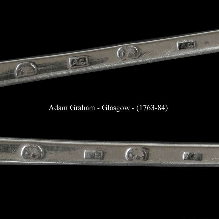 18th Century and Earlier Scottish Silver Antique Serving Spoons