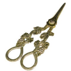 Antique English Silver-Gilt Grape Shears