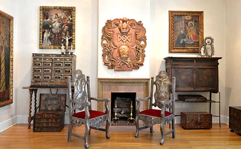 18th Century and Earlier 18th Century Bolivian Silver Repousse Chairs