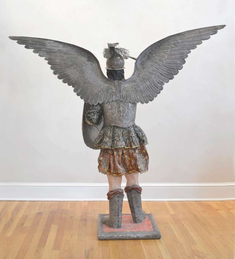 Silver Bolivian Archangel St. Michael Sculpture