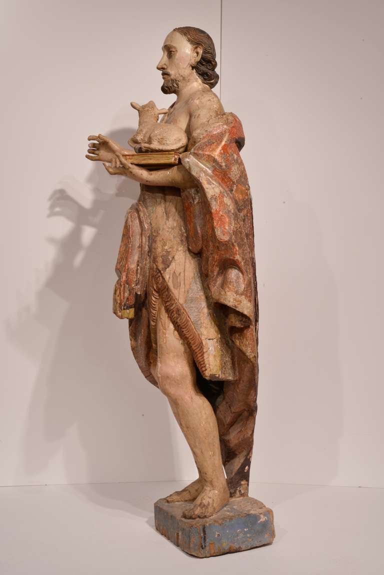 Spanish Colonial Life-size Sculpture of St. John the Baptist