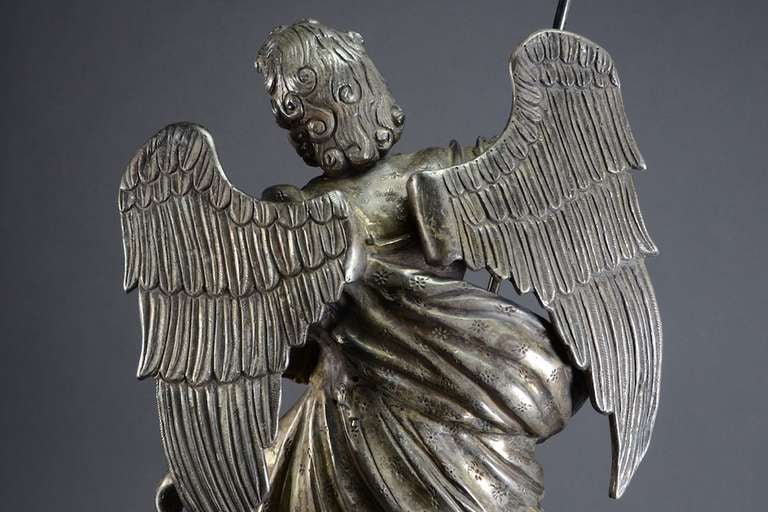 Spanish Colonial Silver Statue of St. Michael the Archangel 2