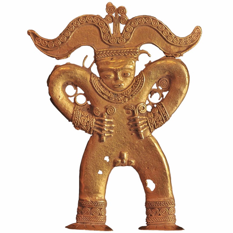 Pre-Columbian Gold Male Figure For Sale
