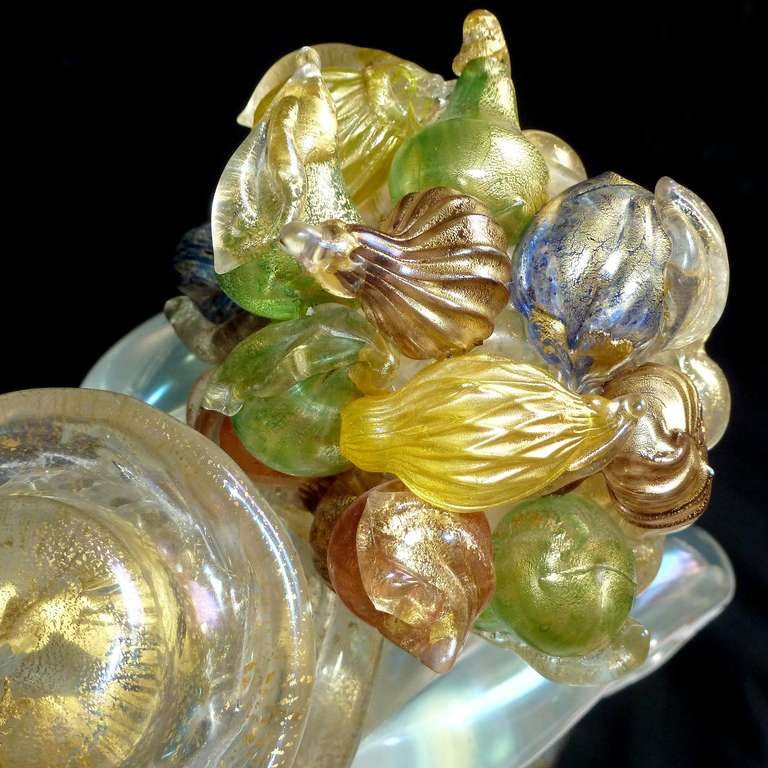 Ercole Barovier Murano Iridescent Gold Flecks Italian Art Glass Farmer Sculpture 1