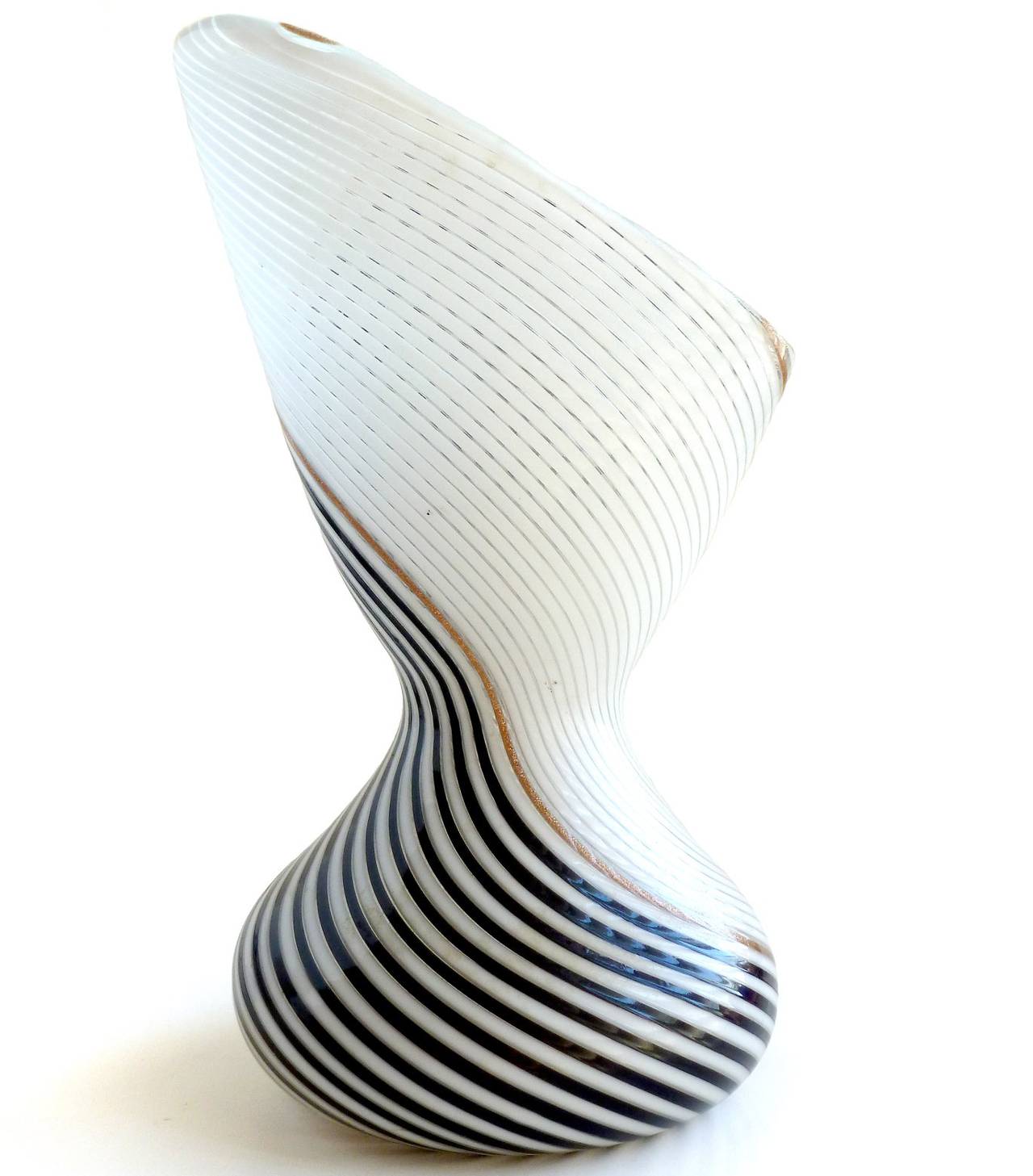 Mid-Century Modern Dino Martens for Aureliano Toso, Murano Italian Art Glass Vase and Bowl