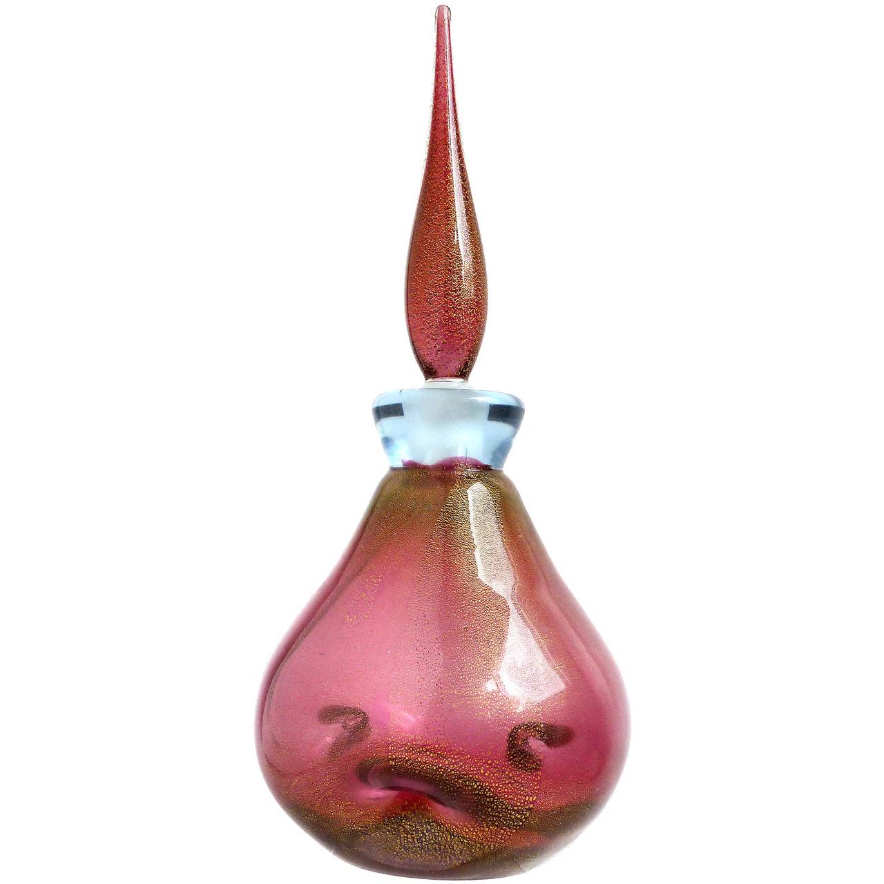 Alfredo Barbini Murano Amethyst Gold Italian Art Glass Vanity Powder