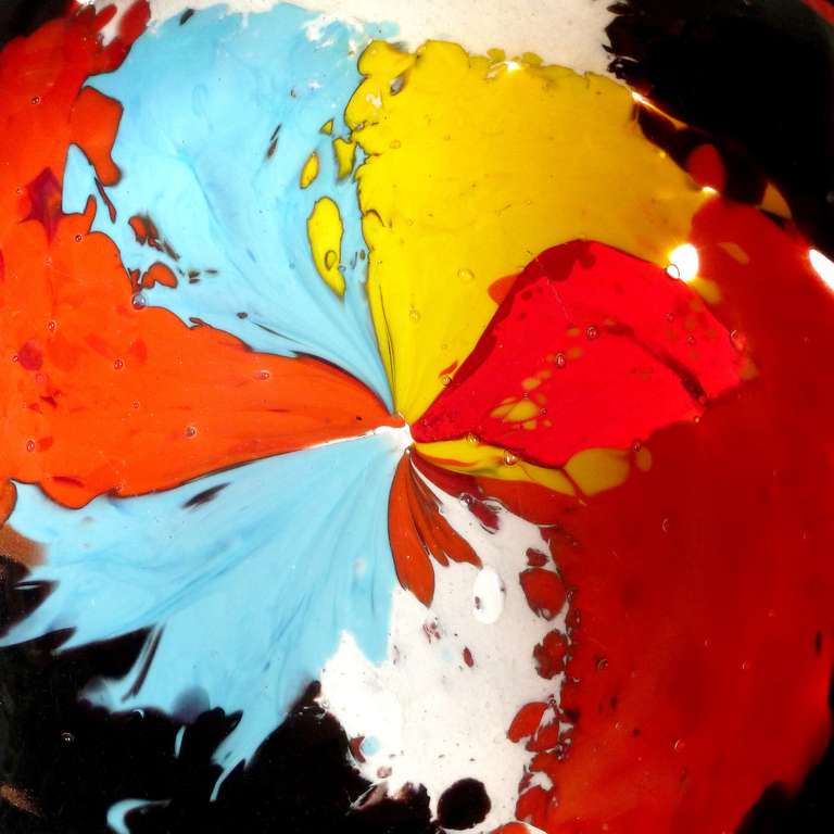 Dino Martens Aureliano Toso Murano Multicolor Oriente Italian Art Glass Bowl In Excellent Condition In Kissimmee, FL
