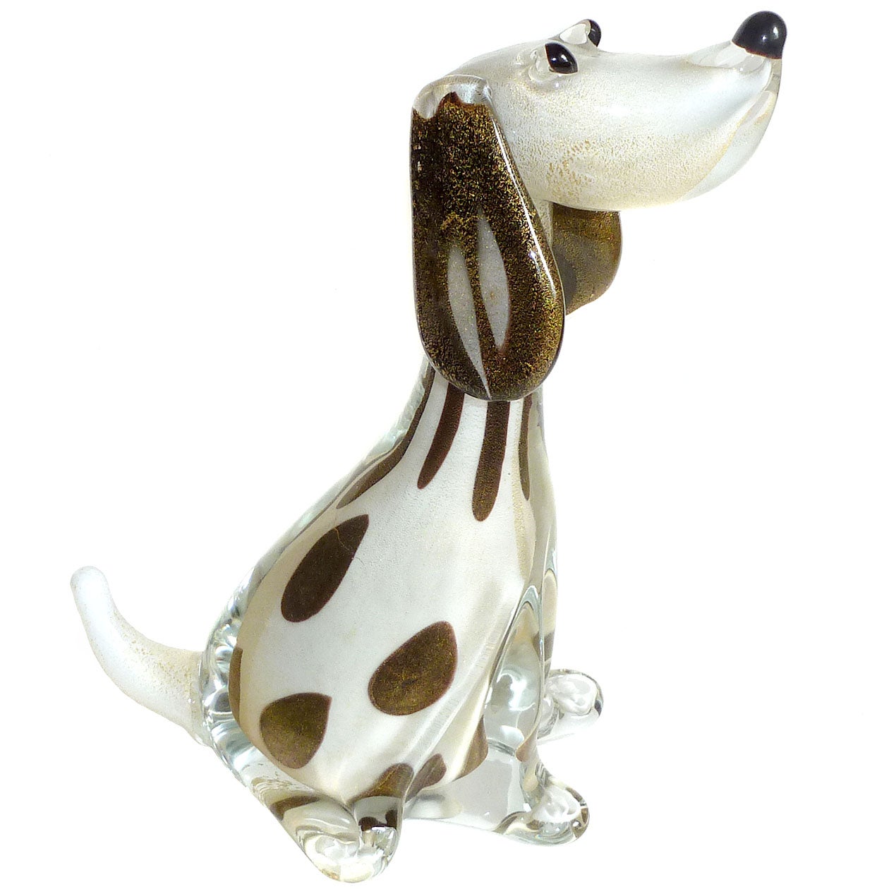Cute Alfredo Barbini Murano Dalmatian Puppy Dog Italian Art Glass Sculpture