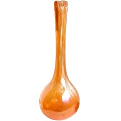 Italian Murano Vase by Dino Martens for Aureliano Toso in Orange Iridato 5