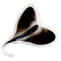 Paul Kedelv Scandinavian Flygsfors Coquille Stingray Art Glass Sculptural Bowl