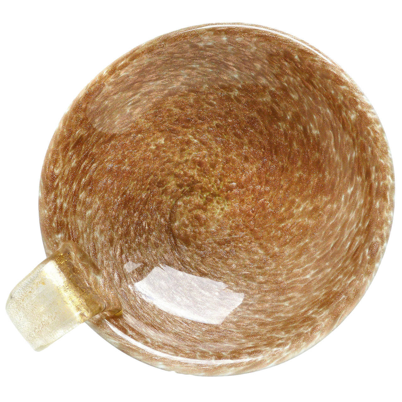 Alfredo Barbini Murano Aventurine GoldFlecked Italian Art Glass Bowl