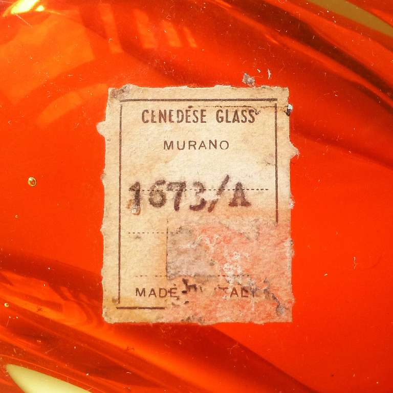 Antonio Da Ros Cenedese Murano Sommerso Italian Art Glass Uranium Geode Bowls In Excellent Condition In Kissimmee, FL