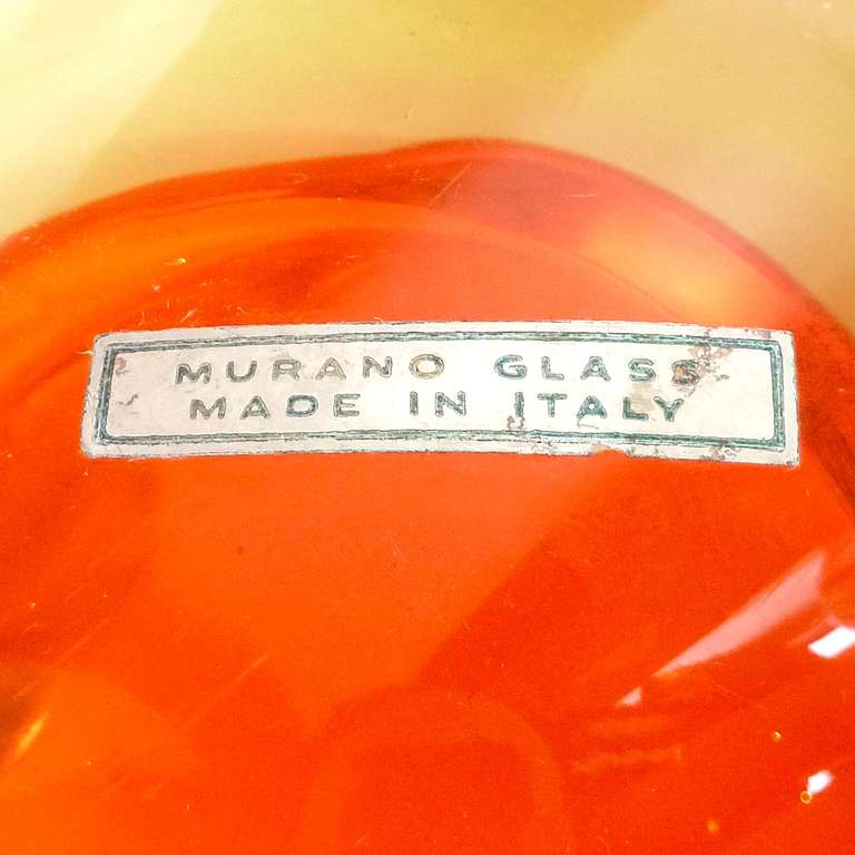 20th Century Antonio Da Ros Cenedese Murano Sommerso Italian Art Glass Uranium Geode Bowls