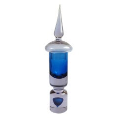 Cenedese Murano Sommerso Alexandrite Cobalt Italian Art Glass Rocket Decanter