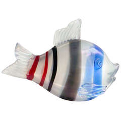 Venini 1935 Tyra Lundgren Murano Iridescent Italian Art Glass Fish Sculpture 1