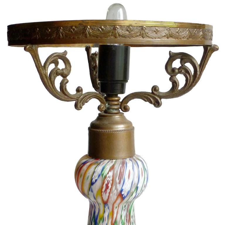 millefiori glass lamp