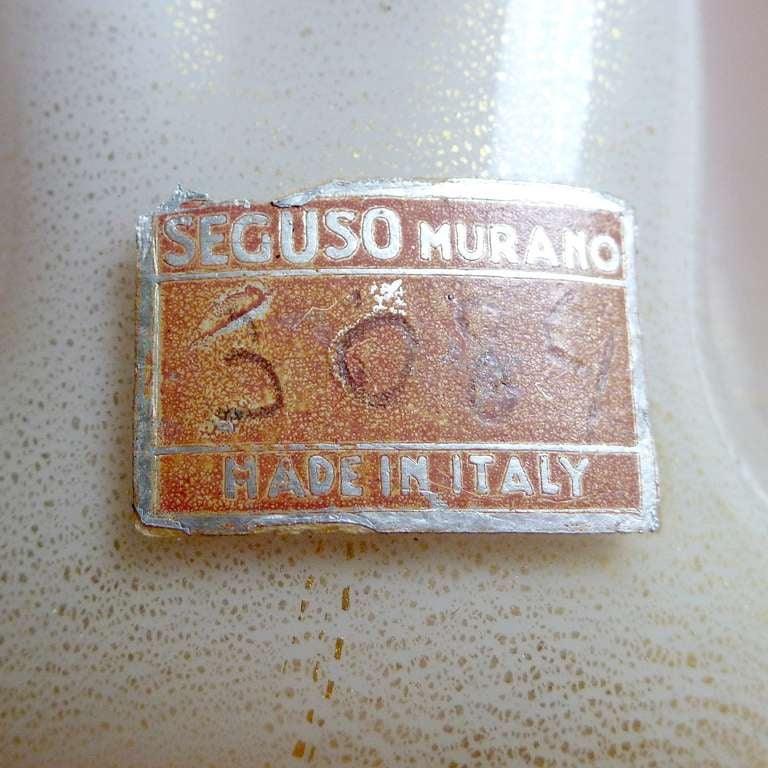 Seguso Vetri D' Arte Murano Pink Gold Flecks Italian Art Glass Bowls Vase Set 3