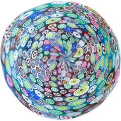 Murano Millefiori, Satin and Corroso Surface Italian Art Glass Decorative Bowl
