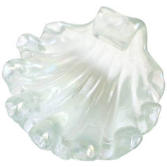 Ercole Barovier Murano Iridescent Italian Art Glass Conch Seashell Bowl 2