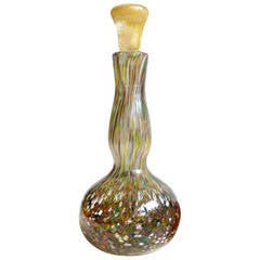 Murano Multicolor, Aventurine and Gold Stopper Italian Art Glass Perfume Bottle 11