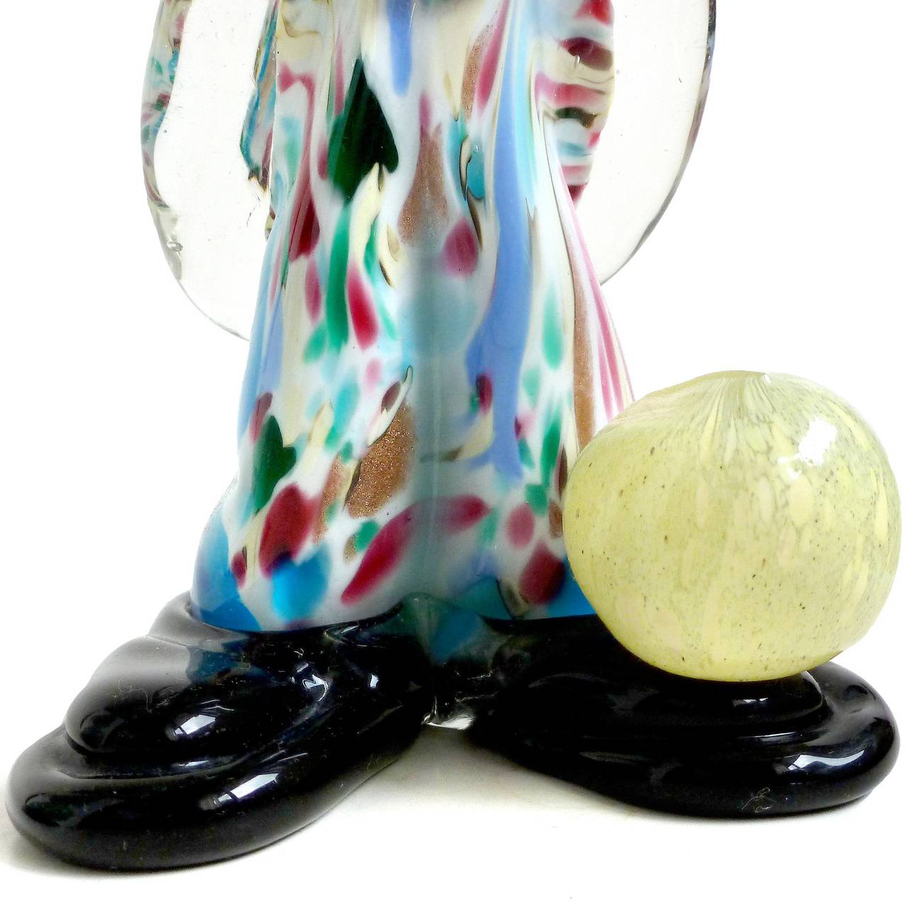 Blown Glass Vintage Murano Juggling Clowns Father Son Italian Art Glass Figurines