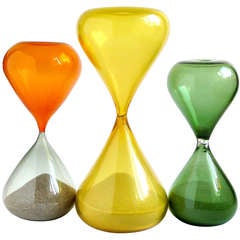 Colorful Murano Hourglass Clessidre Italian Art Glass Vintage Objects