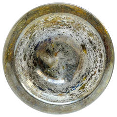 Dino Martens Aureliano Toso Murano Powders Iridescent Italian Art Glass Bowl