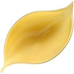 Alfredo Barbini Murano Opalescent Caramel Yellow Gold Italian Art Glass Bowl