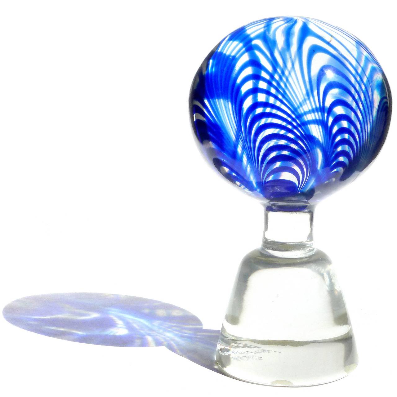 Murano Ribbons, Millefiori, Aventurine Italian Art Glass Pedestal