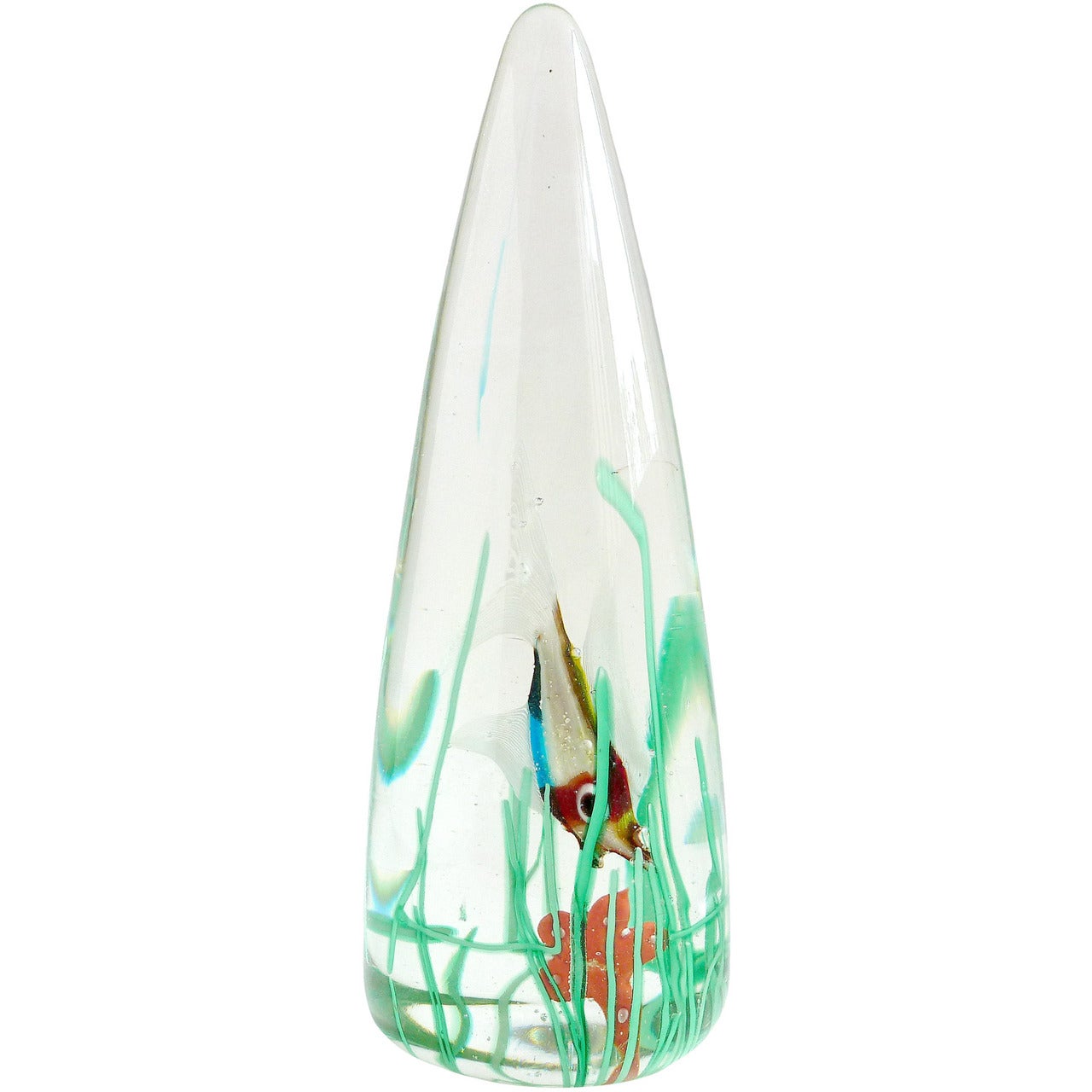 Fratelli Toso Murano Fish Sea Star Italian Art Glass Aquarium Obelisk Sculpture