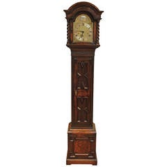 Antique Solid Oak Westminster Chime Grandmother Clock