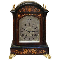 Antique Rosewood and Inlay Lenzkirch Bracket Clock