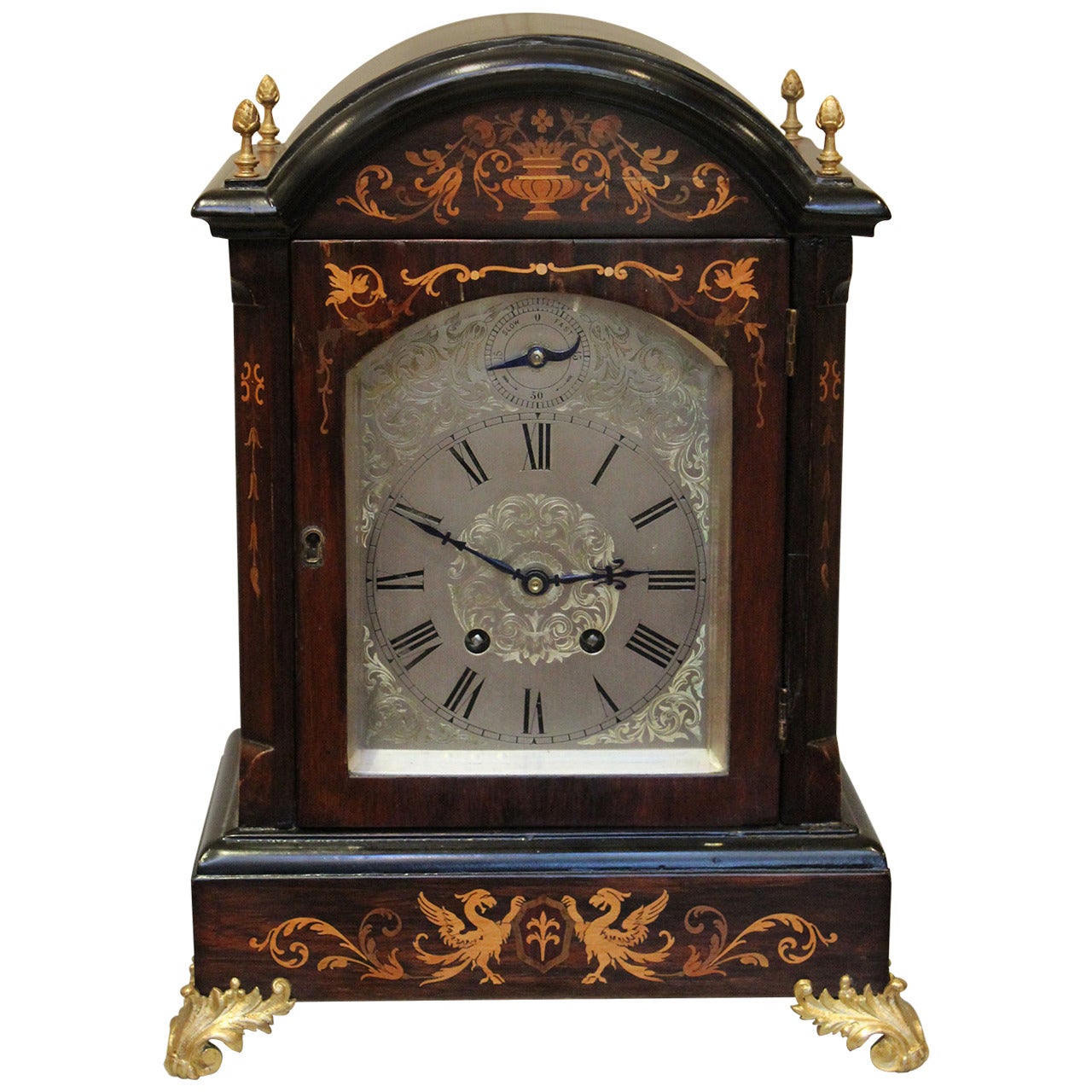 Rosewood and Inlay Lenzkirch Bracket Clock