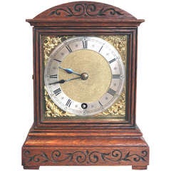 Edwardian Oak Timepiece Mantel Clock