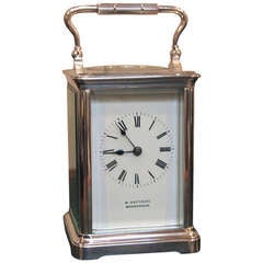 Antique Silver Plated Striking Carriage Clock