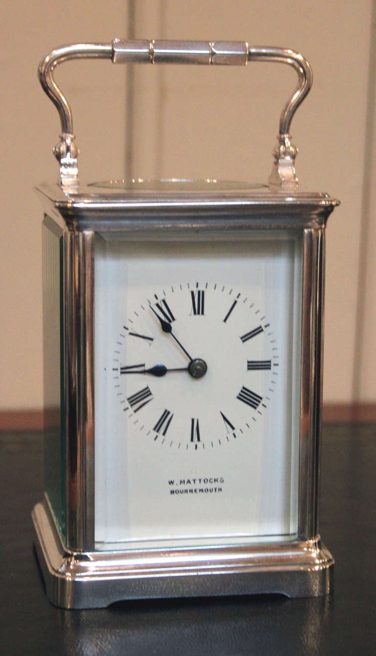 Silver Plated Striking Carriage Clock