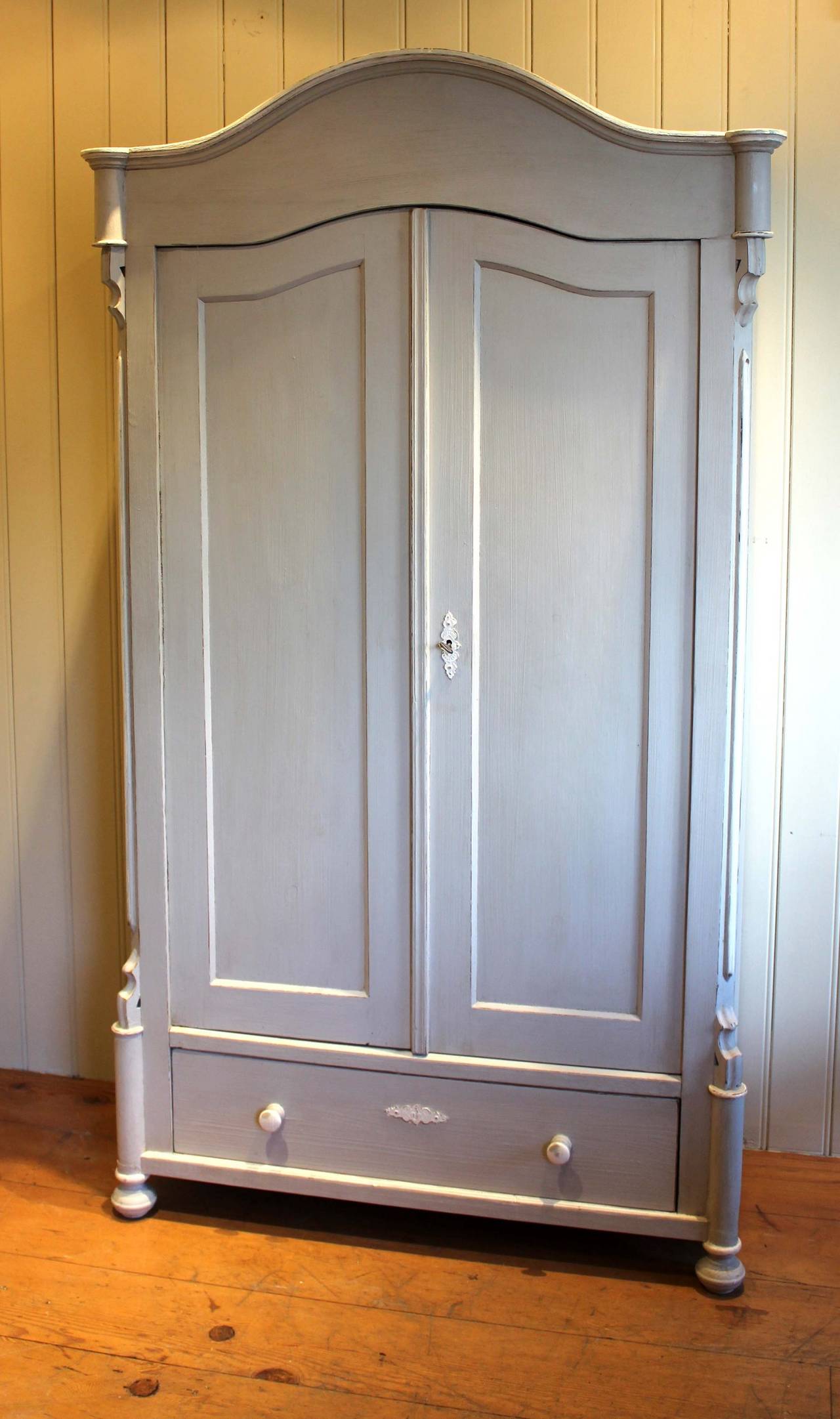 European Late 19th Century Continerntal Painted Wardrobe