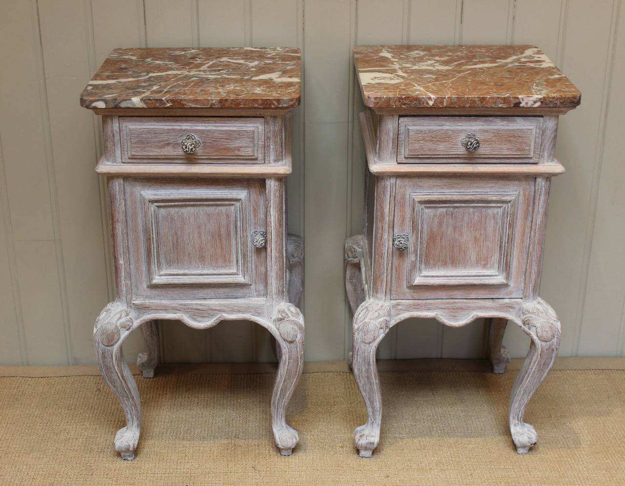 limed oak bedside tables