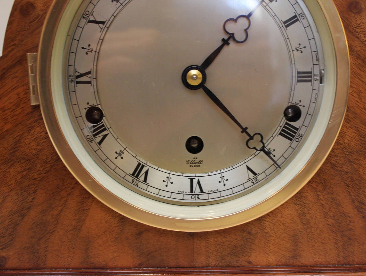 English Walnut Westminster Chime Mantel Clock