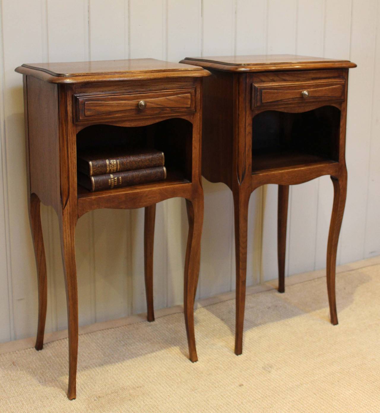 Pair Of French Oak Bedside Cabinets 1