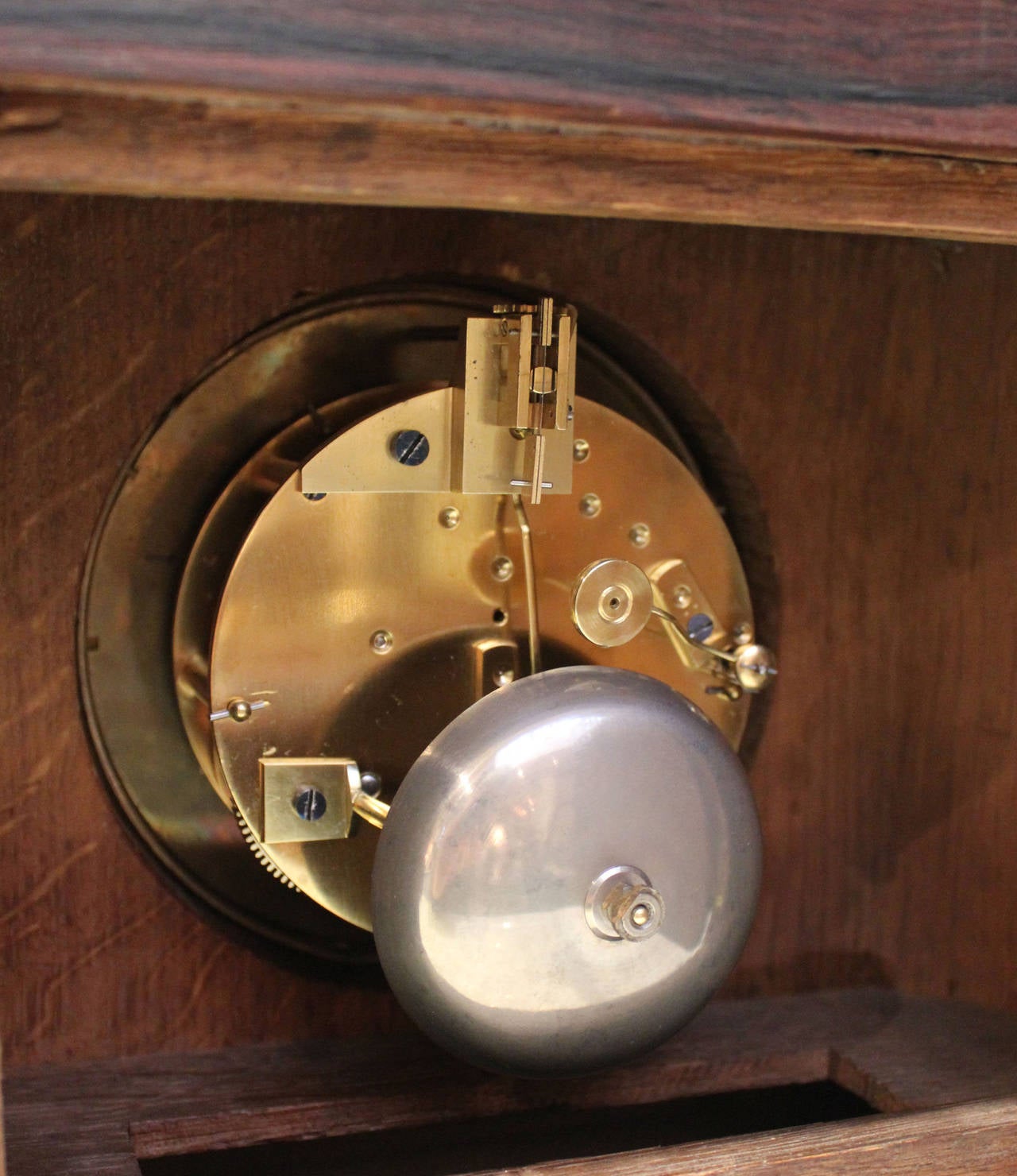 *Victorian Burr Walnut Bell Striking Mantel Clock 1